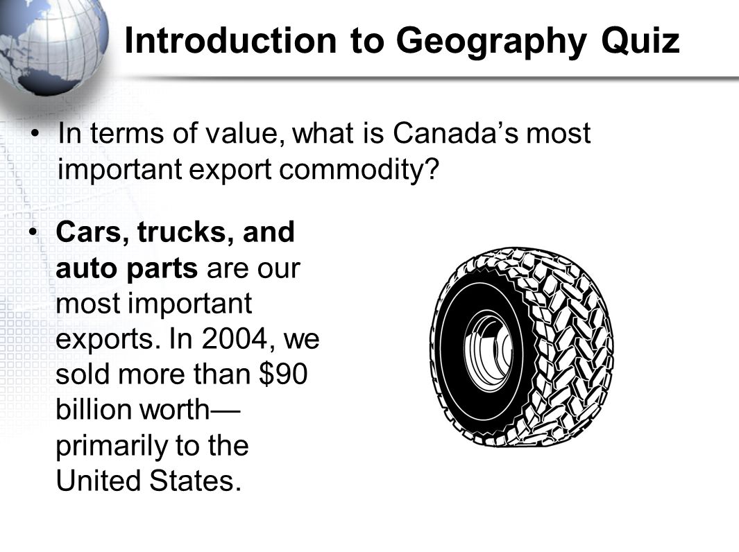 What is the main export of Canada?